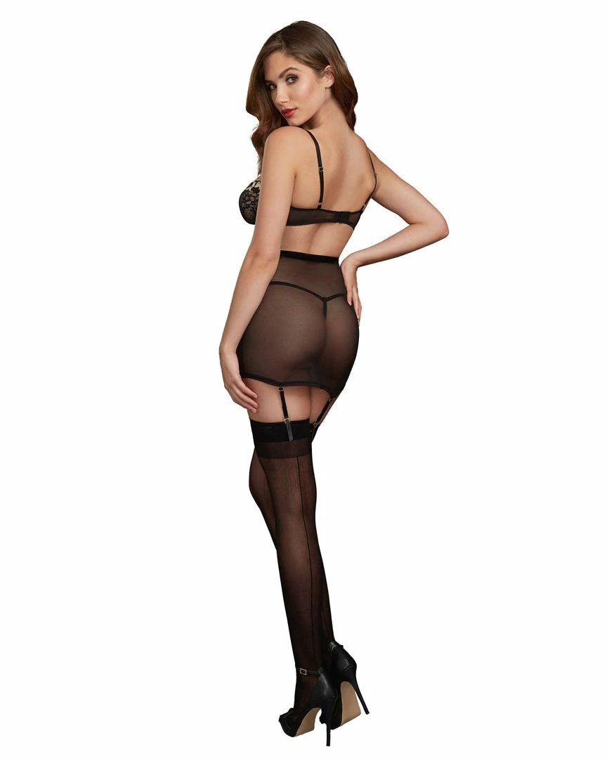 Dreamgirl International 3-Piece Garter Set With Cheetah Print Satin Charmeuse Details Bras & Bralette Sets 4 Dreamgirl International 3-Piece Garter Set With Cheetah Print Satin Charmeuse Details Bras & Bralette Sets