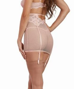 Dreamgirl International 3-Piece Set: Fishnet And Lace Bra, Garter Skirt, And G-String Lingerie Sets
