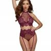 Dreamgirl International Bra With Halter Neckline And Matching High-Waisted Garter Panty LINGERIE
