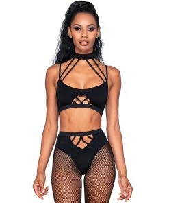 Dreamgirl International Bralette & Pantyhose Bodystocking Set With Snap Neck Closure What's New