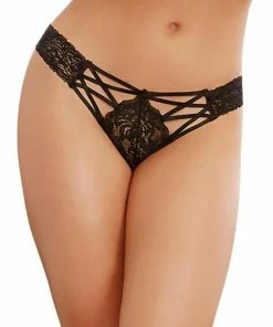 Dreamgirl International LINGERIE Criss-Cross Lace Panty