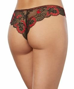 Dreamgirl International LINGERIE Cross-Dye Lace Cheeky Panty