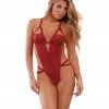 Dreamgirl International Crotchless Strappy Lace Teddy Cottage Core