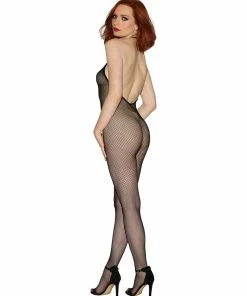Dreamgirl International Babydolls & Chemises Halter Crotchless Fishnet Bodystocking