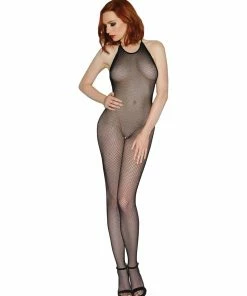 Dreamgirl International Babydolls & Chemises Halter Crotchless Fishnet Bodystocking