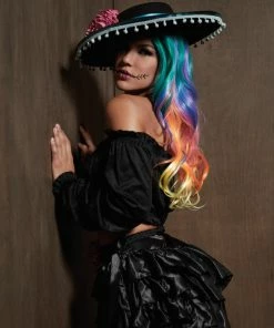 Dreamgirl Costume Jewel Tone Rainbow Wig Babydolls & Chemises