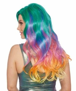 Dreamgirl Costume Jewel Tone Rainbow Wig Babydolls & Chemises