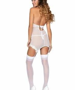 Dreamgirl International Lace & Mesh Underwire Garter Slip & G-String Set With Venise Lace Detail What's New 9 Dreamgirl International Lace & Mesh Underwire Garter Slip & G-String Set With Venise Lace Detail What's New