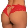 Dreamgirl International Lace Tanga Open Crotch Panty With Open Back Detail