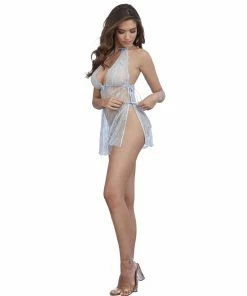 Dreamgirl International Lace Toga Chemise And Matching G-String Set LINGERIE
