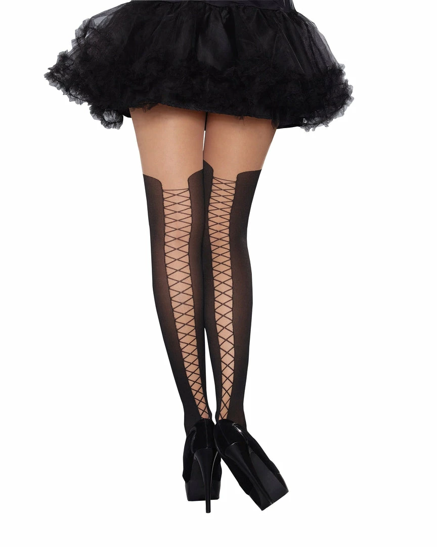 Dreamgirl Costume Lace-Up Illusion Boot Pantyhose Babydolls & Chemises 1 Dreamgirl Costume Lace-Up Illusion Boot Pantyhose Babydolls & Chemises