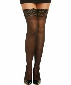 Dreamgirl International Laced Stay-up Sheer Thigh High