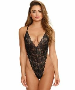 Dreamgirl International Mosaic Lace Teddy & Sheer Skirt LINGERIE
