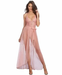 Dreamgirl International Mosaic Lace Teddy & Sheer Skirt LINGERIE