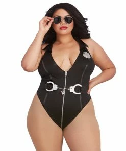 Dreamgirl International VERY SEXY Plus Size Cop-Themed Teddy Bedroom Costume Play Set