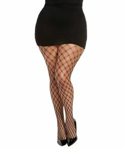 Dreamgirl International Plus Size Double Knitted Fence Net Pantyhose