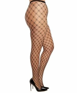 Dreamgirl International Plus Size Double Knitted Fence Net Pantyhose