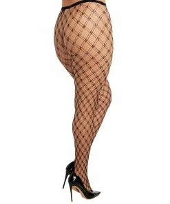 Dreamgirl International Plus Size Double Knitted Fence Net Pantyhose
