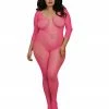Dreamgirl International Plus Size Fishnet Open Crotch Bodystocking