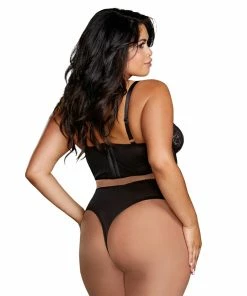 Dreamgirl International Plus Size Galloon Lace Underwire Bustier & Panty LINGERIE