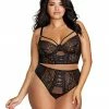 Dreamgirl International Plus Size Galloon Lace Underwire Bustier & Panty LINGERIE