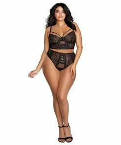 Dreamgirl International Plus Size Galloon Lace Underwire Bustier & Panty LINGERIE 7 Dreamgirl International Plus Size Galloon Lace Underwire Bustier & Panty LINGERIE