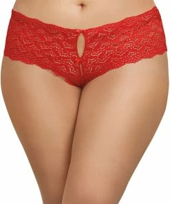 Dreamgirl International LINGERIE Plus Size Heart Cutout Lace Panty