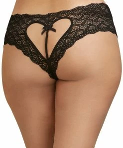Dreamgirl International Plus Size Heart Cutout Lace Panty
