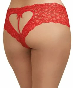 Dreamgirl International Plus Size Heart Cutout Lace Panty