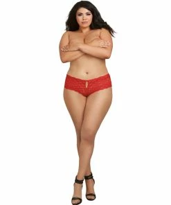 Dreamgirl International Plus Size Heart Cutout Lace Panty