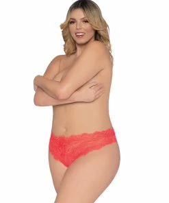Dreamgirl International Plus Size Lace Tanga Open-Crotch Panty 2022 Simply Sexy