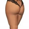 Dreamgirl International What's New Plus Size Lace Tanga Open Crotch Panty With Open Back Detail