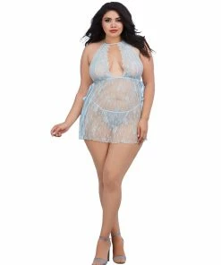 Dreamgirl International Plus Size Lace Toga Chemise And Matching G-String Set Babydolls & Chemises 14 Dreamgirl International Plus Size Lace Toga Chemise And Matching G-String Set Babydolls & Chemises
