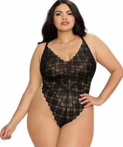 Dreamgirl International Plus Size Mosaic Lace Teddy & Sheer Skirt LINGERIE 24 Dreamgirl International Plus Size Mosaic Lace Teddy & Sheer Skirt LINGERIE