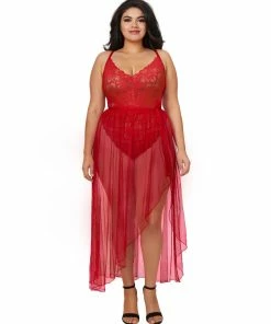 Dreamgirl International Plus Size Mosaic Lace Teddy & Sheer Skirt LINGERIE 21 Dreamgirl International Plus Size Mosaic Lace Teddy & Sheer Skirt LINGERIE