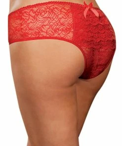 Dreamgirl International LINGERIE Plus Size Ruffle Back Crotchless Panty