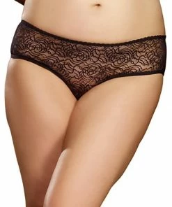 Dreamgirl International LINGERIE Plus Size Ruffle Back Crotchless Panty