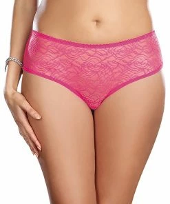 Dreamgirl International Plus Size Ruffle Back Crotchless Panty