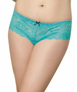 Dreamgirl International LINGERIE Plus Size Satin Bow Crotchless Boyshort