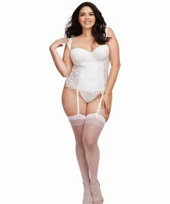 Dreamgirl International Plus Size Satin Euro Strap Bustier