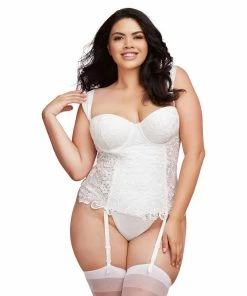 Dreamgirl International Plus Size Satin Euro Strap Bustier
