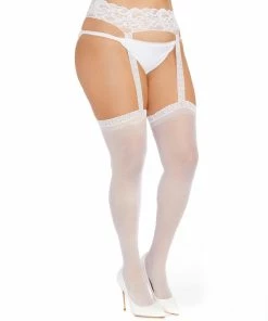 Dreamgirl International Plus Size Sheer Suspender Pantyhose