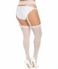 Dreamgirl International Plus Size Sheer Suspender Pantyhose
