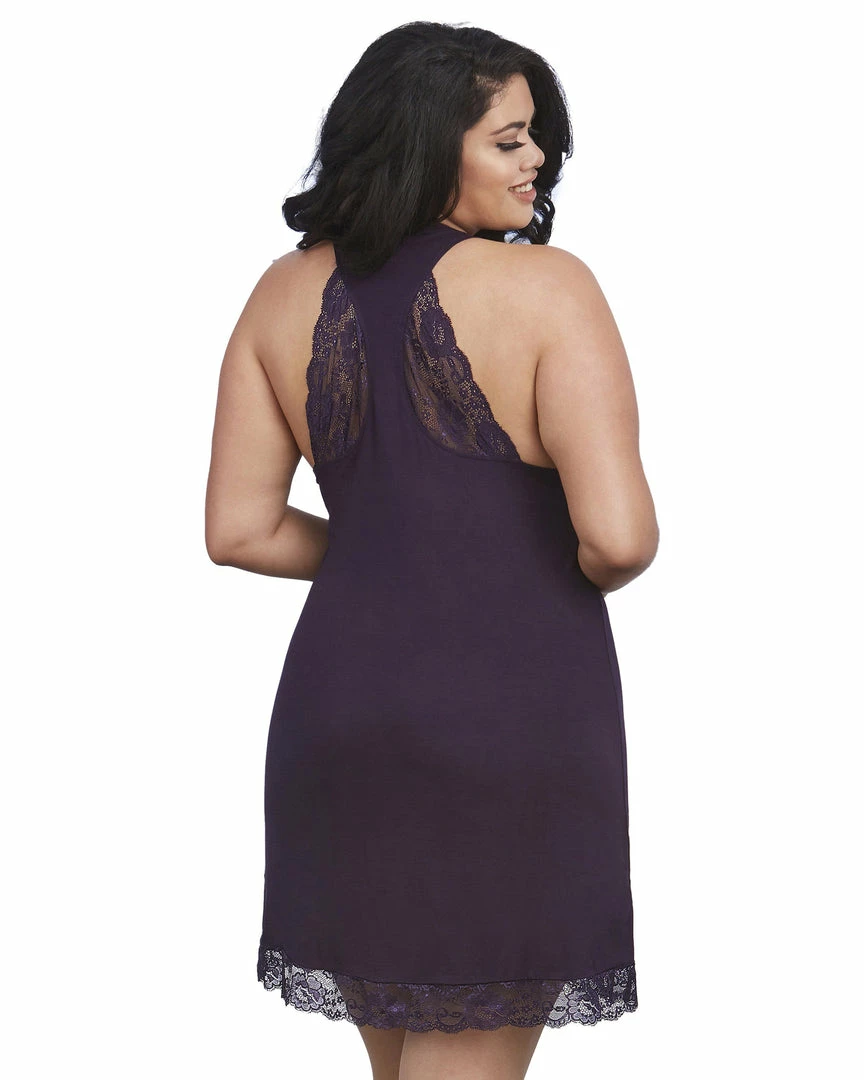 Dreamgirl International Babydolls & Chemises Plus Size Soft Knit Jersey Sleepwear Chemise With Scoop Neckline 6 Dreamgirl International Babydolls & Chemises Plus Size Soft Knit Jersey Sleepwear Chemise With Scoop Neckline