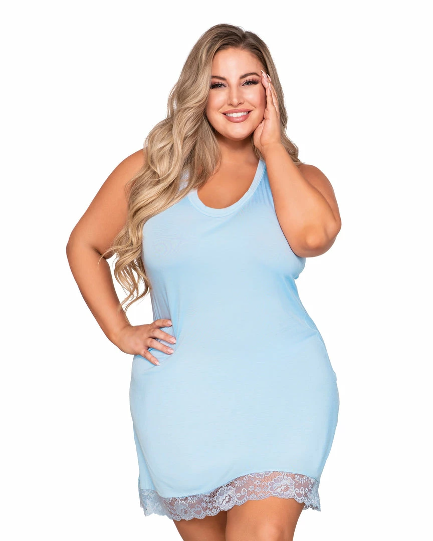 Dreamgirl International Plus Size Soft Knit Jersey Sleepwear Chemise With Scoop Neckline What's New 1 Dreamgirl International Plus Size Soft Knit Jersey Sleepwear Chemise With Scoop Neckline What's New