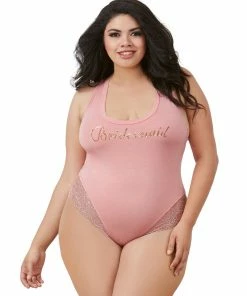 Dreamgirl International Plus Size Soft Spandex-Jersey 'Bridesmaid' Bodysuit