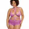 Dreamgirl International Bras & Bralette Sets Plus Size Strech Galloon Lace Bralette And Panty Set