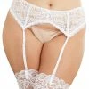 Dreamgirl International Babydolls & Chemises Plus Size Stretch Lace Garter Belt