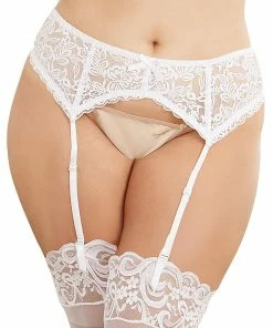 Dreamgirl International Plus Size Stretch Lace Garter Belt