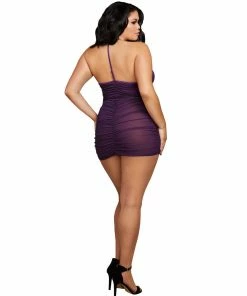 Dreamgirl International Plus Size Stretch Mesh Chemise With Shirring Details LINGERIE 8 Dreamgirl International Plus Size Stretch Mesh Chemise With Shirring Details LINGERIE
